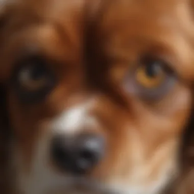 Close-up of King Charles Spaniel's expressive eyes