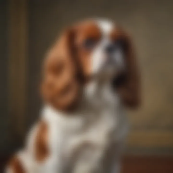 Historical painting of King Charles Spaniel