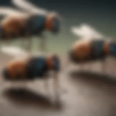 Illustration depicting the developmental stages of a fly from egg to adult.
