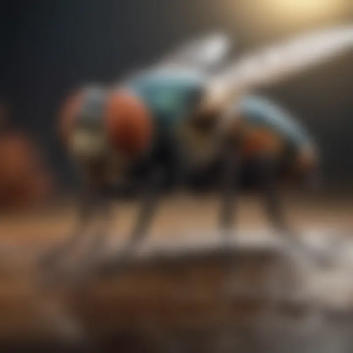 A close-up of various fly species showcasing their distinct characteristics.