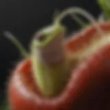 Close-up of a Venus flytrap capturing prey