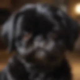 A stunning black Shih Tzu showcasing its glossy coat and expressive eyes