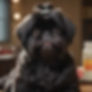 Grooming Essentials for a Black Shih Tzu A black Shih Tzu being groomed, highlighting the importance of proper care