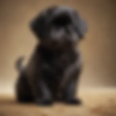 Playful Spirit of a Black Shih Tzu A playful black Shih Tzu displaying its lively and affectionate nature