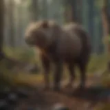 Representation of the last known habitat of the most recently extinct animal