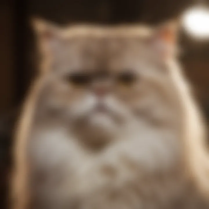 A Persian cat being groomed, illustrating the care needed for its long, flowing coat.