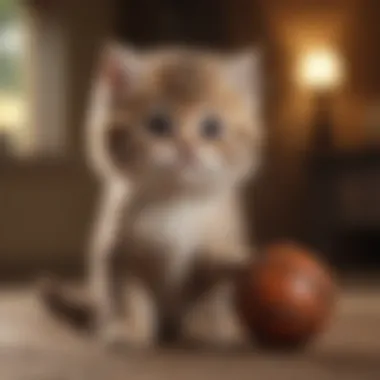 A playful Persian kitten interacting with a toy, capturing its lively and affectionate nature.