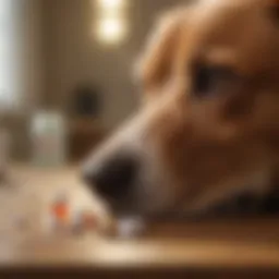 Close-up of a dog receiving medication