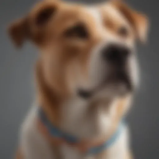 A detailed illustration showcasing DNA strands intertwined with dog silhouettes, symbolizing genetic testing.