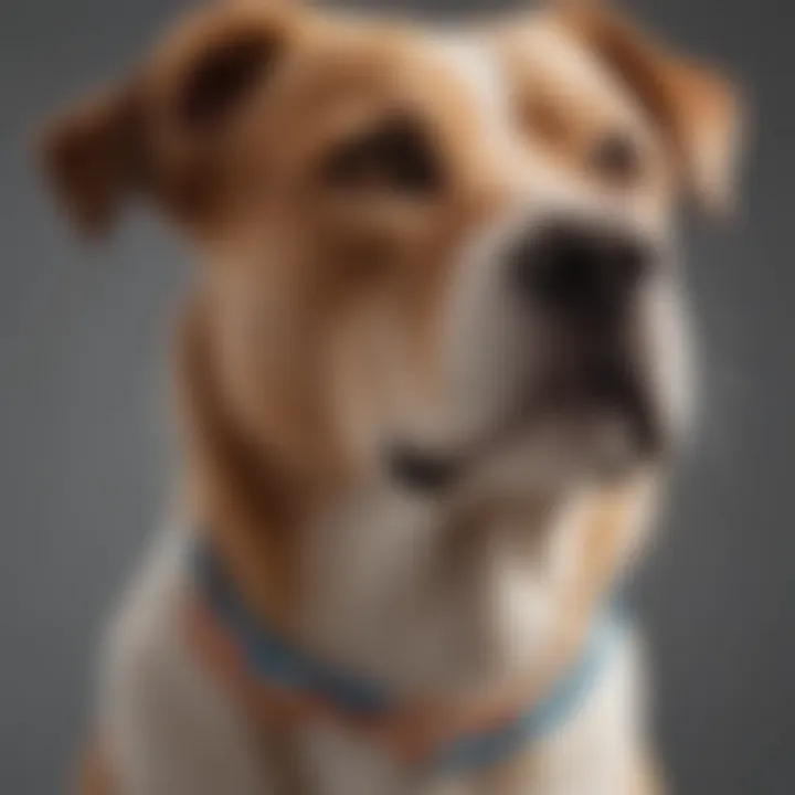 A detailed illustration showcasing DNA strands intertwined with dog silhouettes, symbolizing genetic testing.