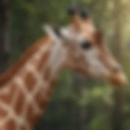 Giraffe vocalization in natural habitat