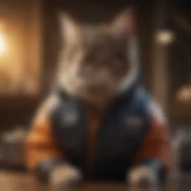 A cat relaxing in a Thunder Jacket, showcasing its use in felines.