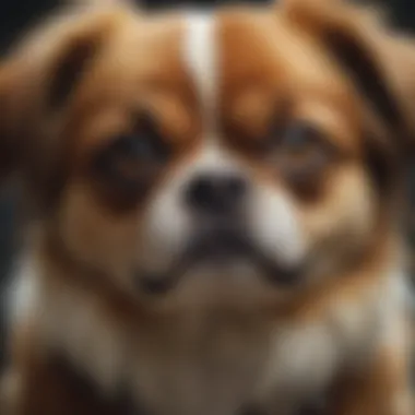 Close-up of a Tibetan Spaniel's expressive face