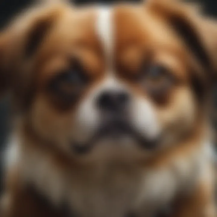 Close-up of a Tibetan Spaniel's expressive face