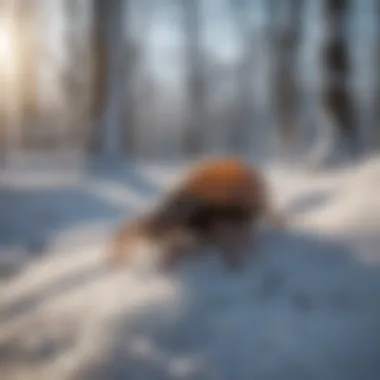 Tick Habitats in Winter A winter landscape illustrating tick habitats.