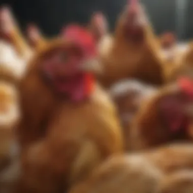 Diverse Breeds of Laying Chickens A vibrant assortment of top laying chicken breeds showcasing their unique plumage and characteristics.