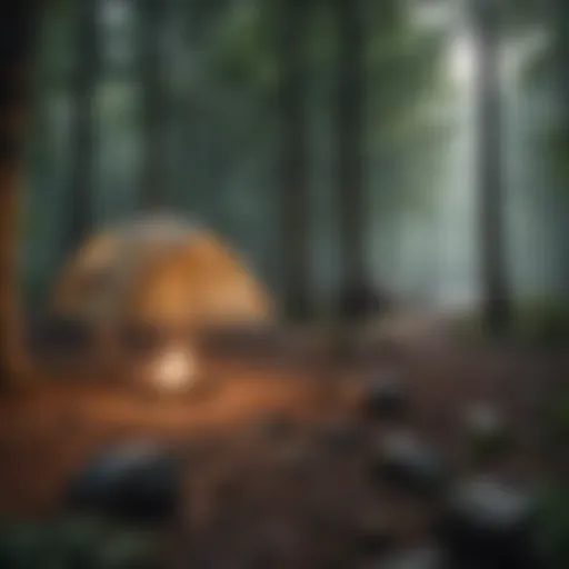 Scenic view of a serene campsite surrounded by lush forests in Tennessee