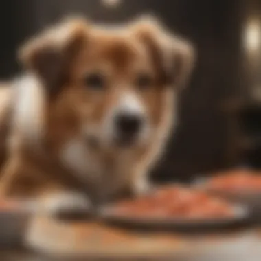 Happy dog enjoying a bowl of salmon dog food