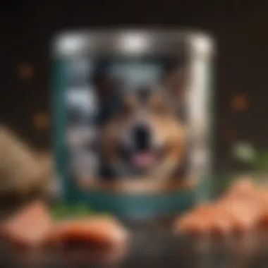 Premium quality salmon dog food packaging showcasing ingredients