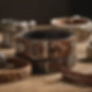 A close-up of various types of gentle bark collars displayed on a table