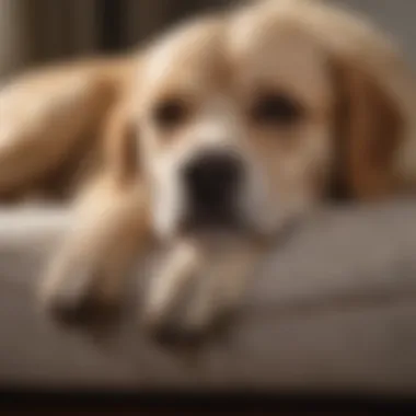Understanding Back Leg Collapse in Senior Dogs Senior dog with back leg weakness resting on a soft bed