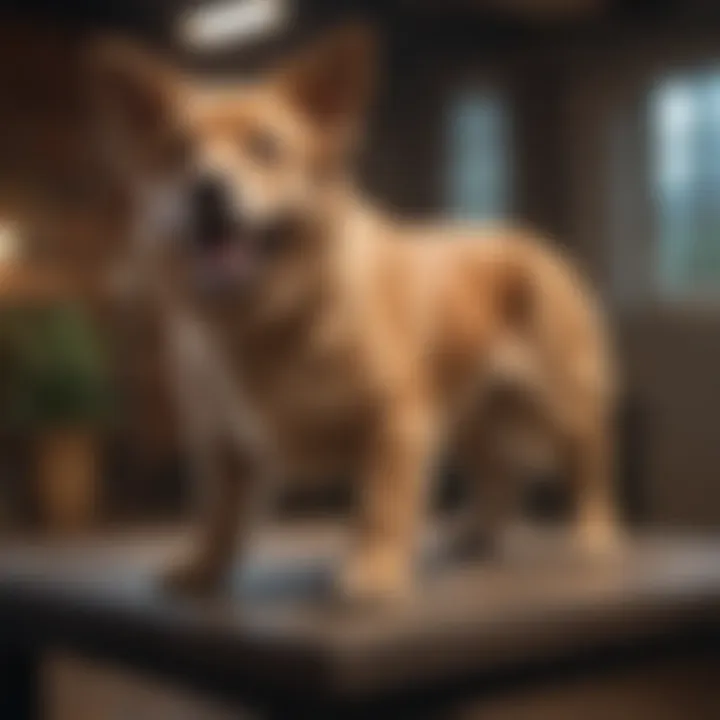 Various treatment options for older dogs displayed on a table