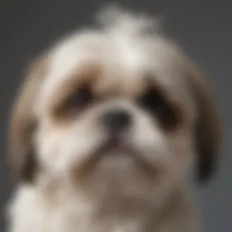 Close-up of Shih Tzu with a scratching ear