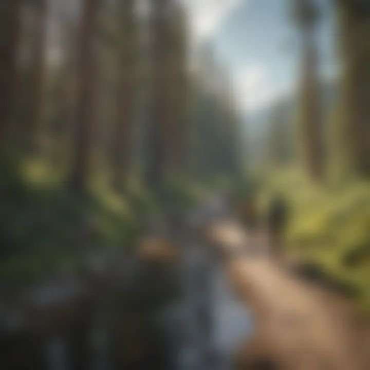 Hikers enjoying the scenic trails of Yellowstone in summer