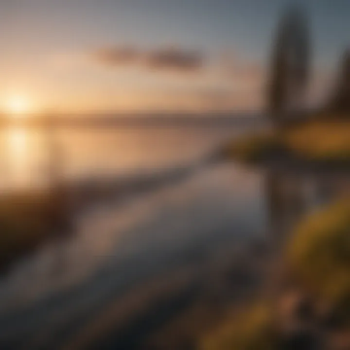 Vibrant sunrise over Yellowstone Lake during August