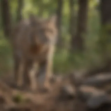 Illustration of a bobcat's preferred habitat in Illinois