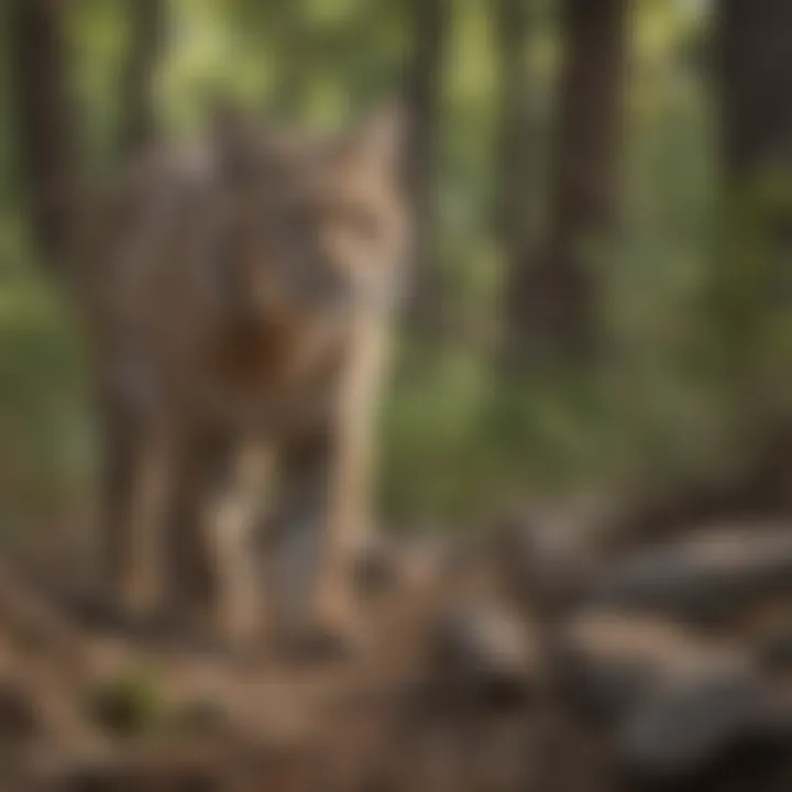 Illustration of a bobcat's preferred habitat in Illinois