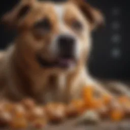 A close-up of a dog's digestive system highlighting gas production