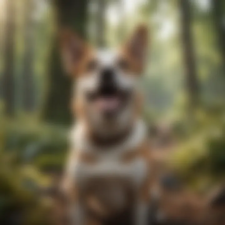 Happy dog playing outdoors