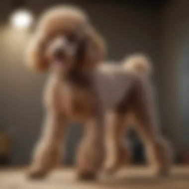 A Poodle performing a complex trick, demonstrating its cognitive abilities.