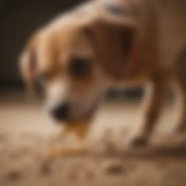 A playful puppy engaging in nibbling during a playful interaction.