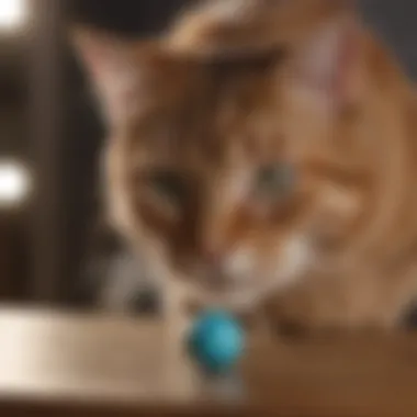 A cat owner using interactive toys to enhance playtime.