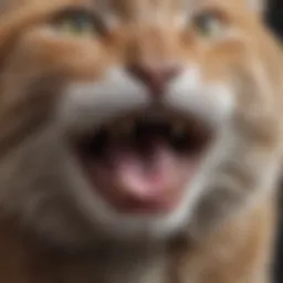 A close-up of a cat with drooling symptoms