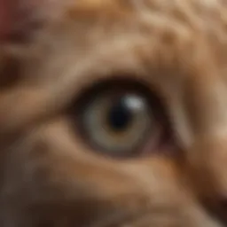 Close-up of a cat's fur showing signs of ringworm infection