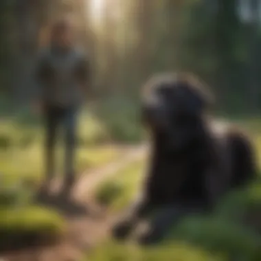 Active Lifestyle with a Newfoundland Companion Newfoundland dog enjoying outdoor activities with its owner
