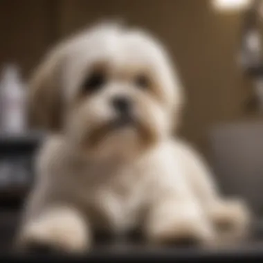 Healthy Lhasa Apso at a Veterinary Checkup