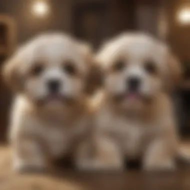 Lhasa Apso Puppies in a Playful Setting