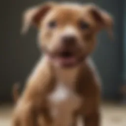 Playful pit bull puppy with a bright expression