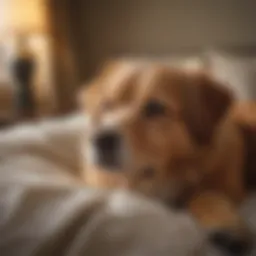 A senior dog resting on a cozy bed, showcasing the grace of aging.