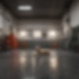 A cozy boarding kennel with comfortable dog beds and toys