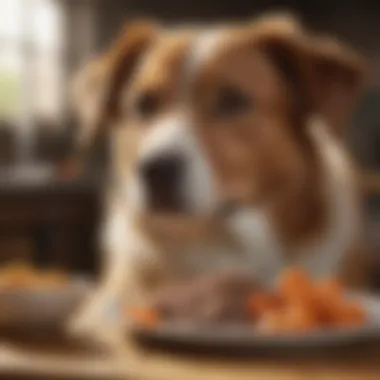 A healthy dog enjoying a meal, symbolizing wellbeing