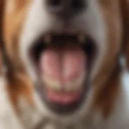 A close-up of a dog's mouth showing healthy teeth and gums