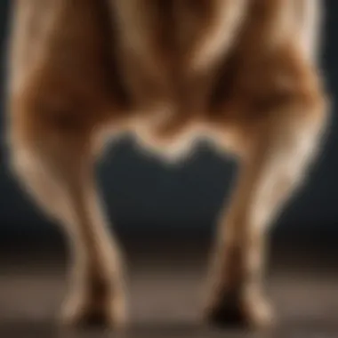 Close-up of a dog's rear end, highlighting potential health concerns