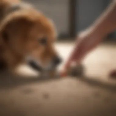 Veterinary Check-Up for Paw Licking Dog with a vet examining its paws