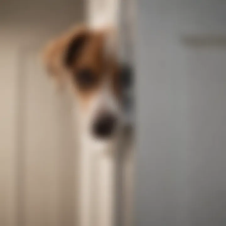 A dog showing signs of anxiety due to a doorbell