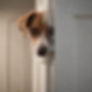 Signs of Anxiety in Response to Doorbell A dog showing signs of anxiety due to a doorbell
